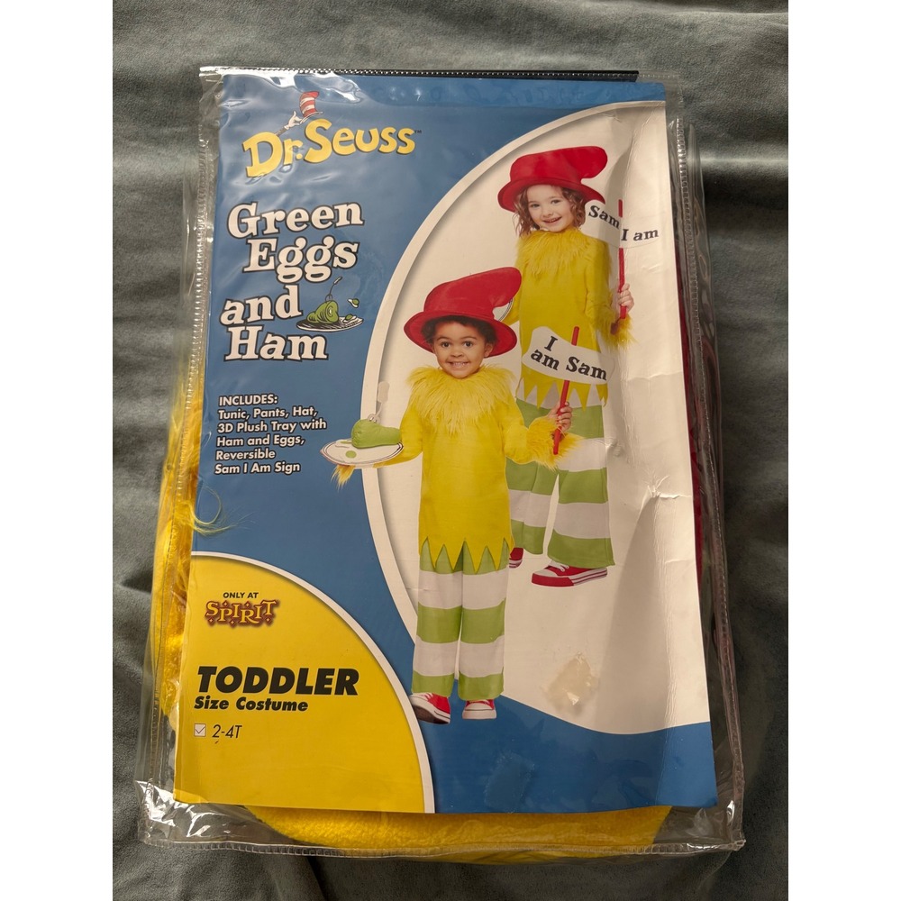 Dr. Seuss Sam I Am Toddler 2-4T Yellow New Green Eggs and Ham Costume Halloween